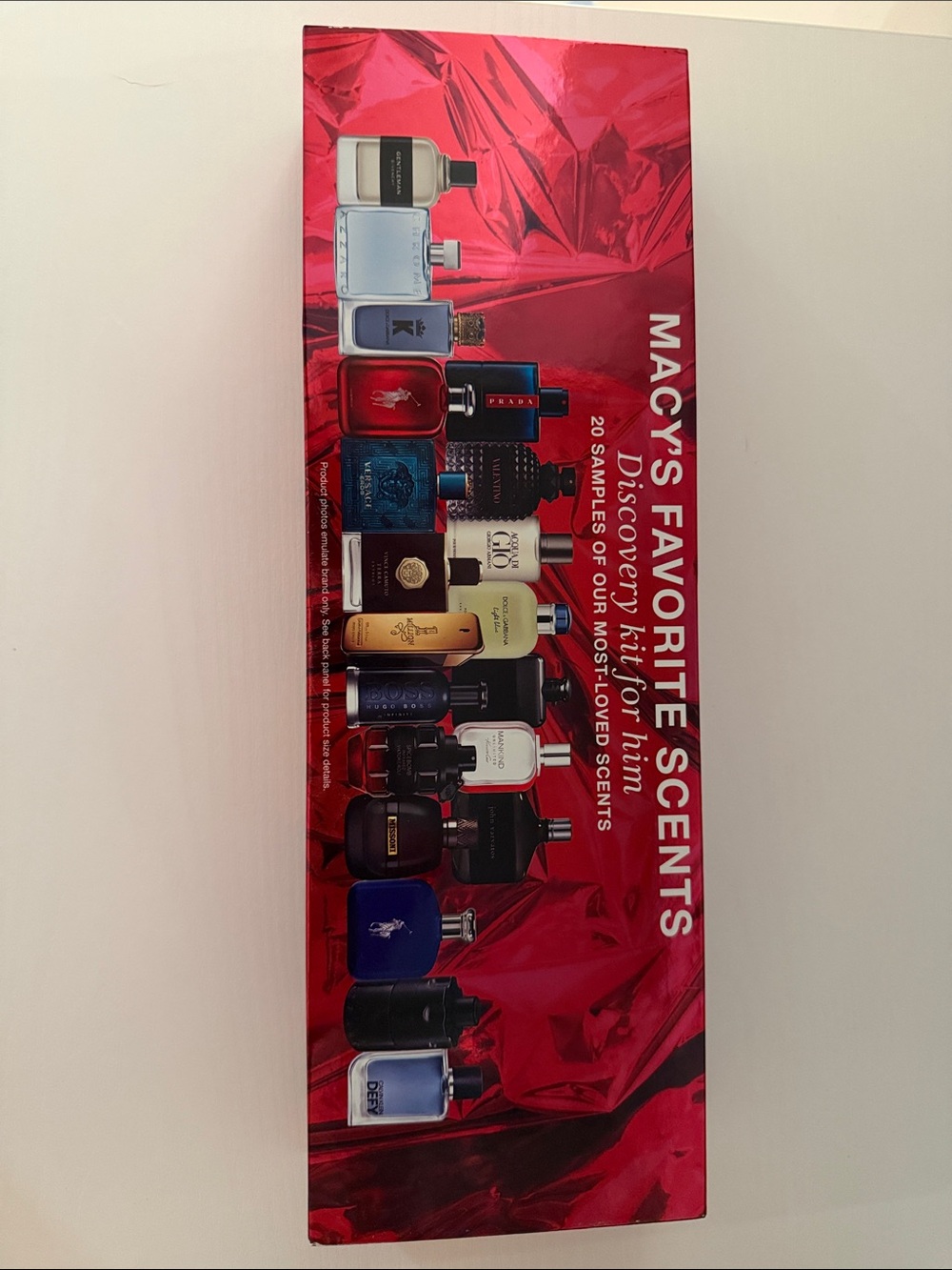 Macy's Men's Fragrance Discovery Set - Red Box 20 samples gift college freshman